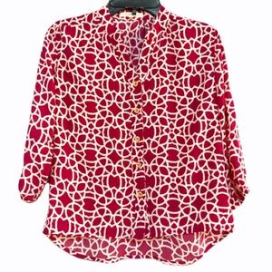 Copper Key Girls Button Down Magenta Blouse